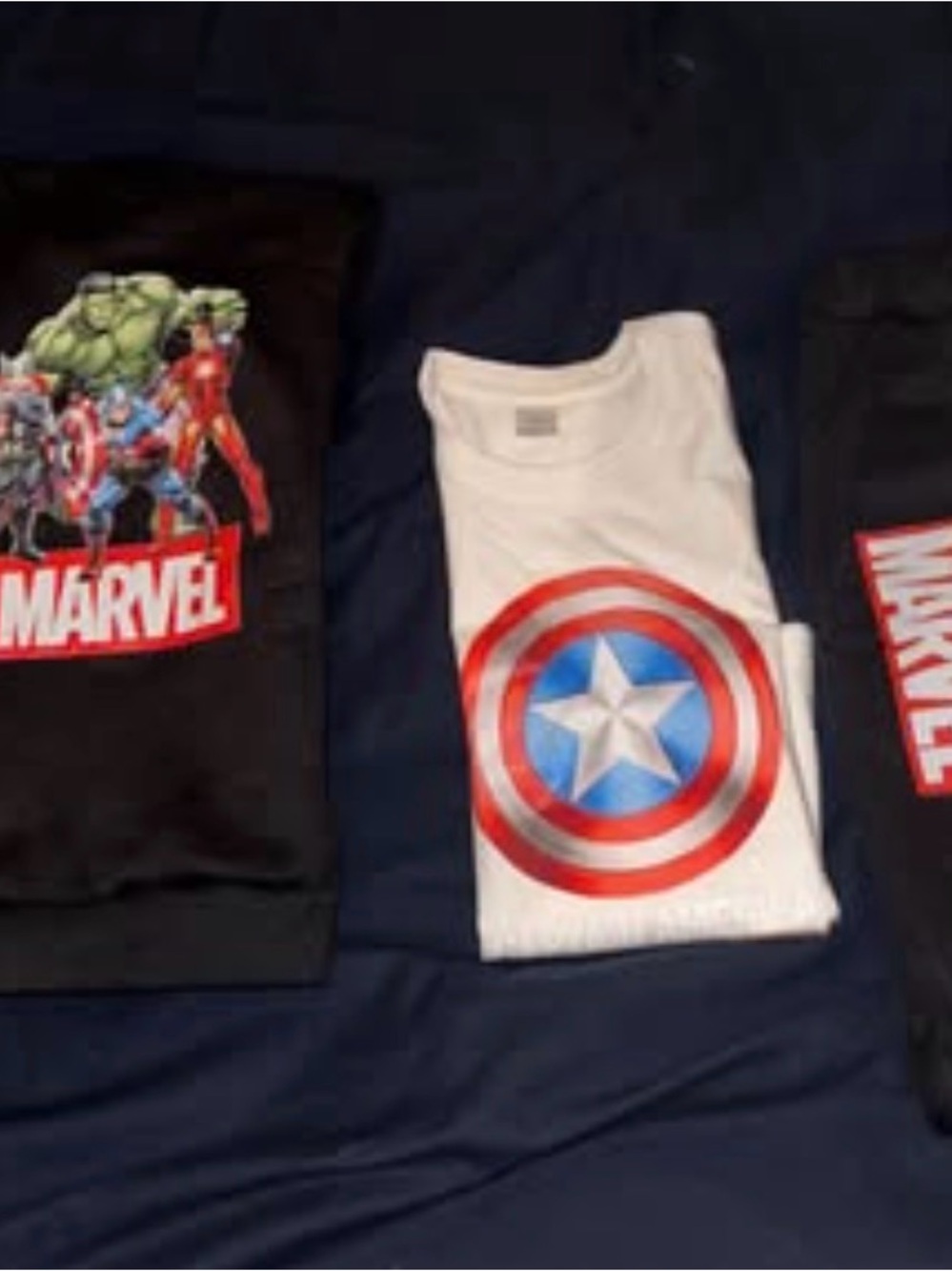 Marvel White Tee with Captain America Shield Graphic 3pcs set
